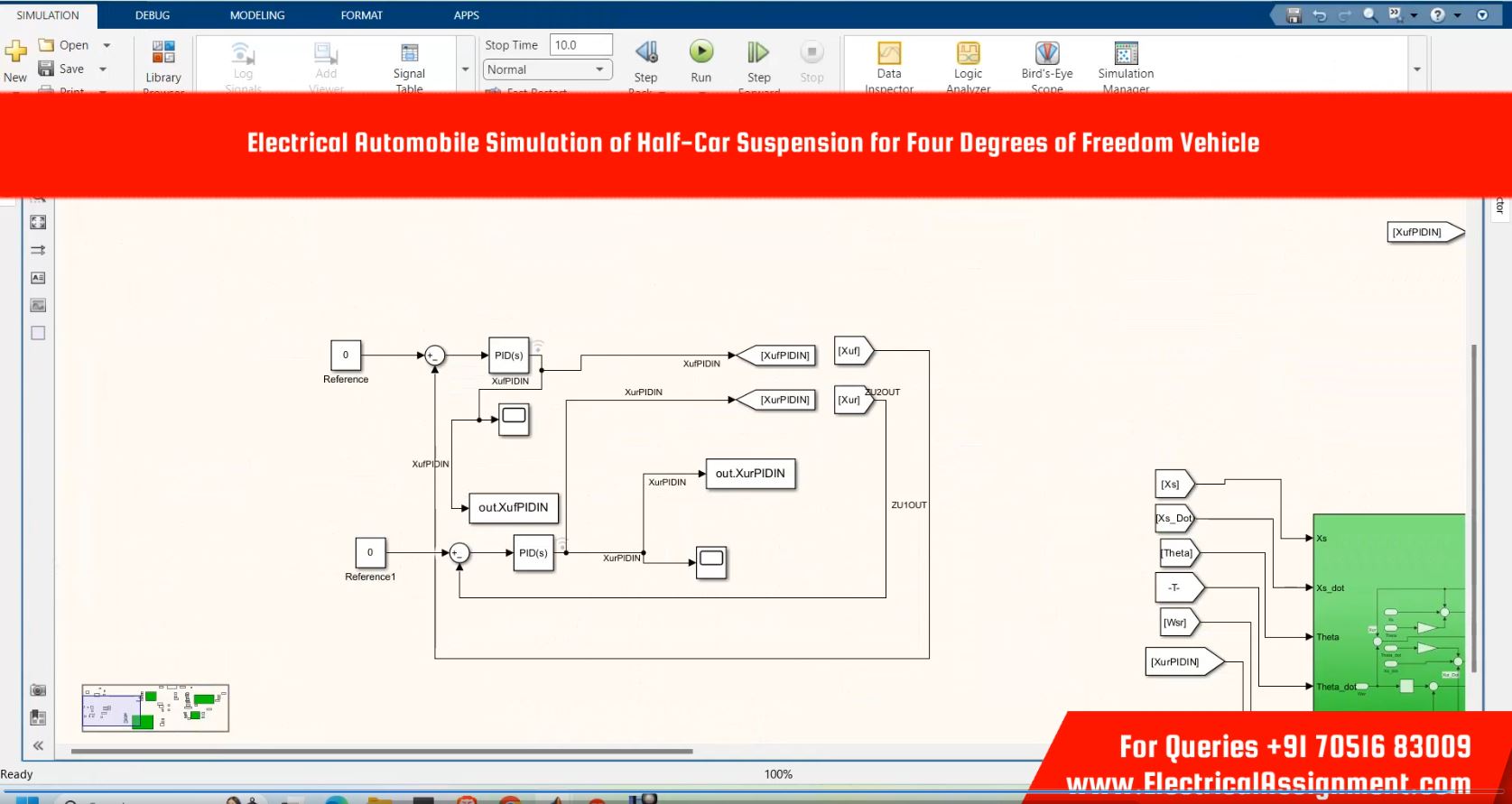 Active Suspension Half Car Model MATLAB Simulink Model screenshot 12